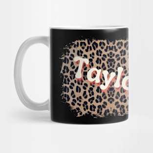 Taylor Name on Leopard Mug